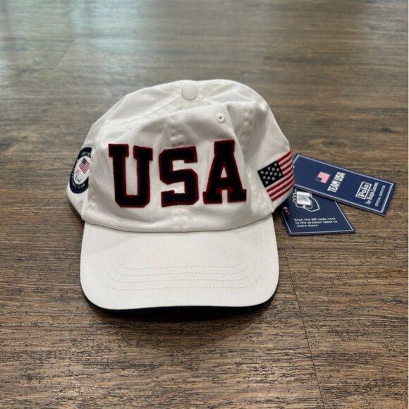 Polo Ralph Lauren Team USA United States Olympics Baseball Cap Hat White NWT - Picture 1 of 11
